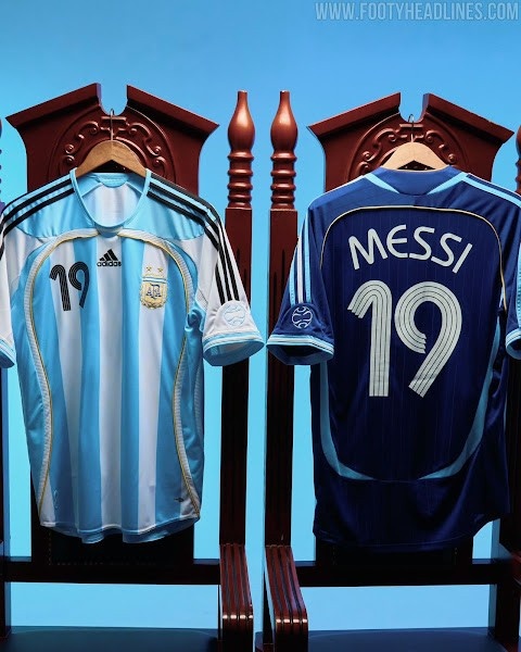 阿迪达斯发布阿根廷06世界杯复刻版球衣，提供梅西19号印字版本